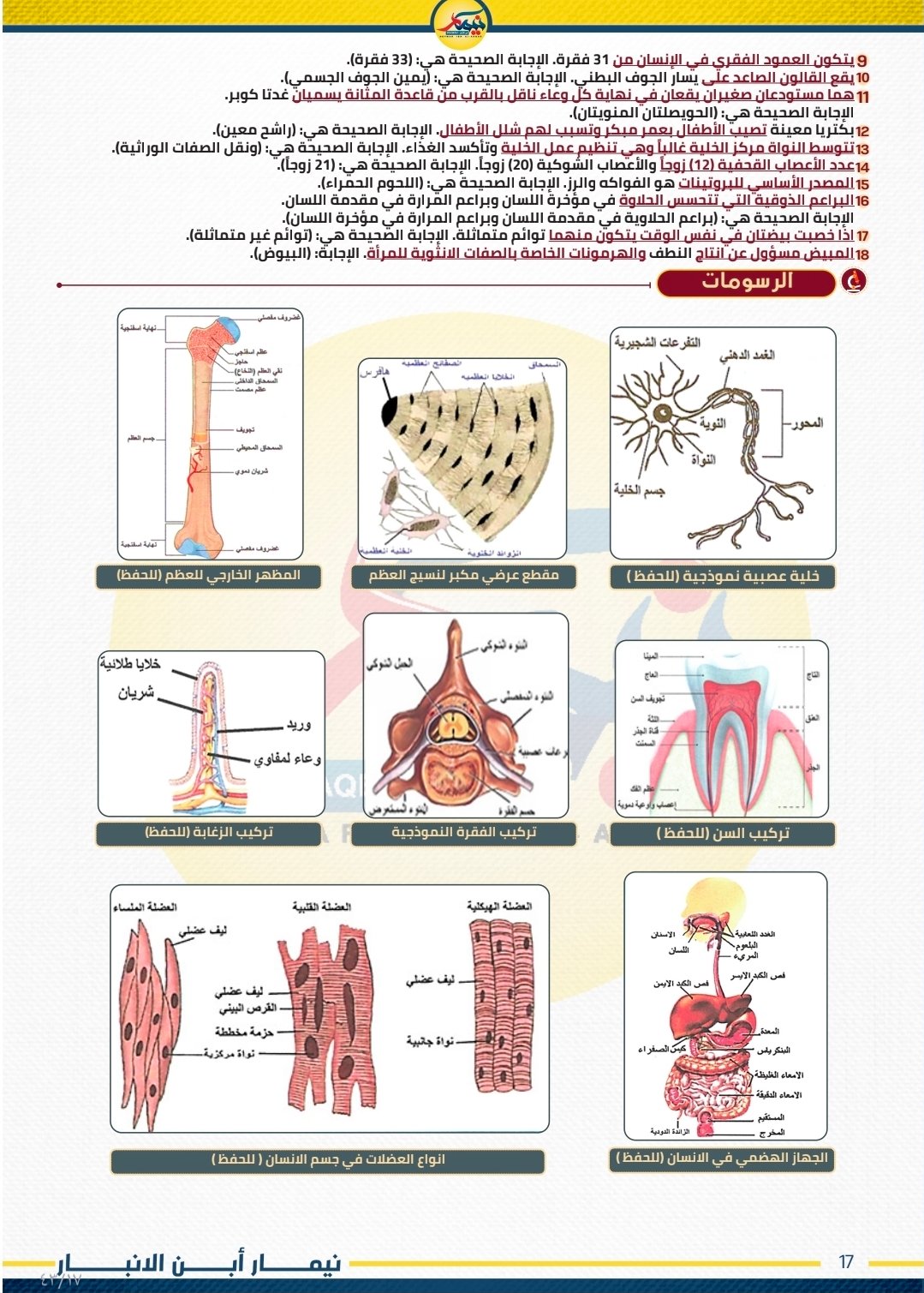 مراجعة الاحياء ليلة الامتحان 3 متوسط